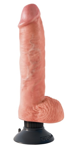 Naturvibrator „Vibrating Cock with Balls“ mit abschraubbarem Saugfuß