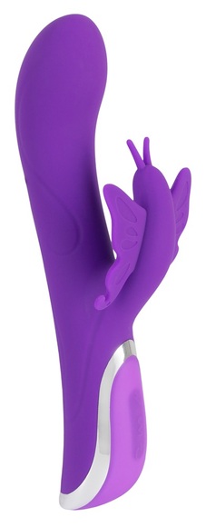 Rabbitvibrator, 23 cm mit Schmetterling-Klitorisreizer