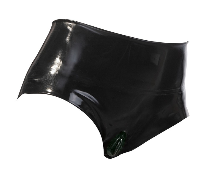 Slip aus Latex mit integriertem Kondom