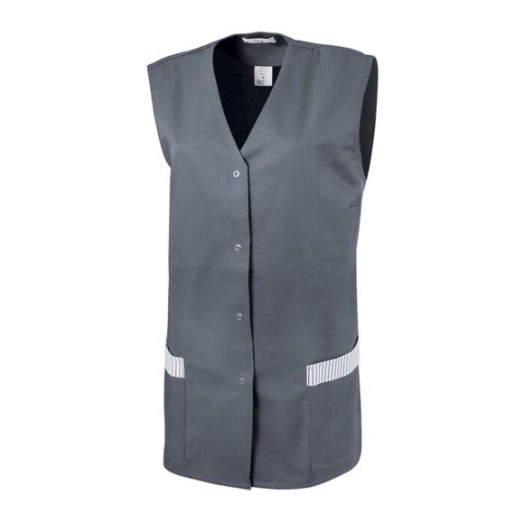Kasack mit Druckknöpfen grau, XL