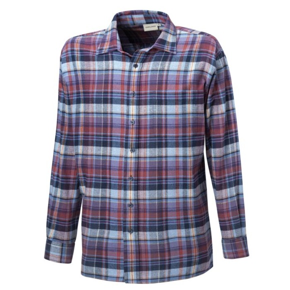 Herren Flanellhemd aus reiner Baumwolle rot