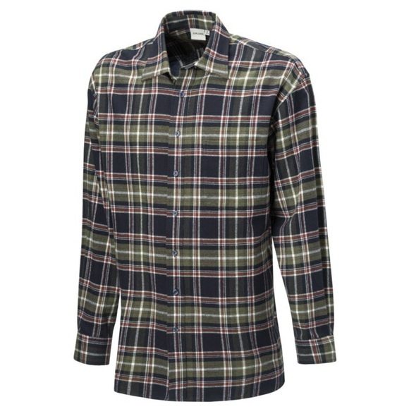 Herren Flanellhemd aus reiner Baumwolle olive