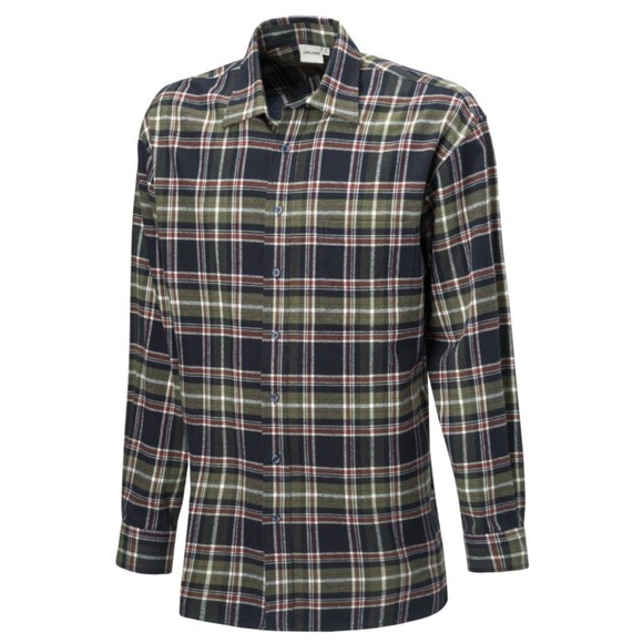 Herren Flanellhemd aus reiner Baumwolle olive