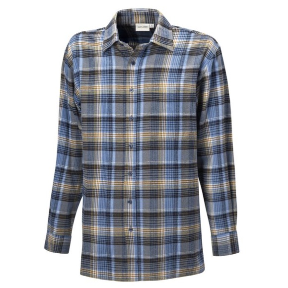 Herren Flanellhemd aus reiner Baumwolle eisblau