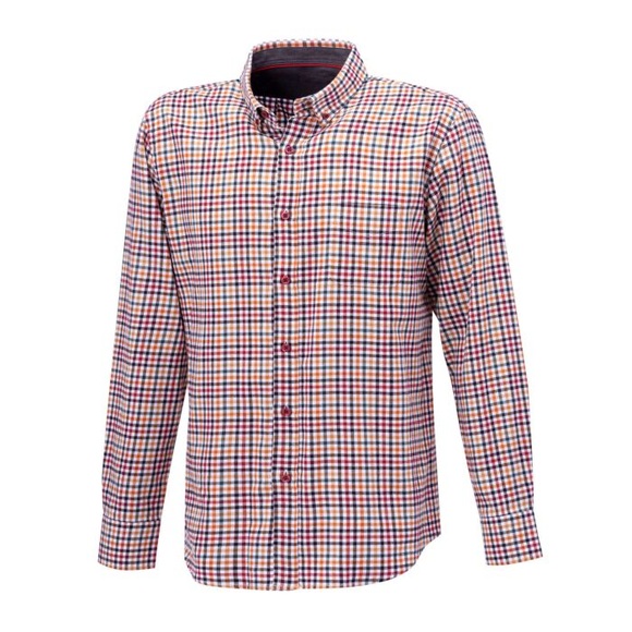 Kariertes Casual Herren-Flanellhemd von Artime orange-grün