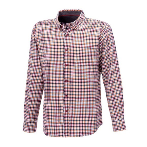 Kariertes Casual Herren-Flanellhemd von Artime orange-grün