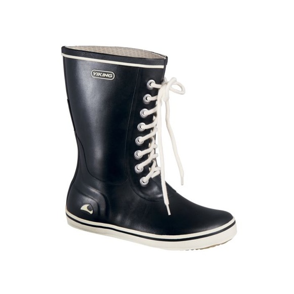 Viking Gummistiefel mit Schnürung schwarz