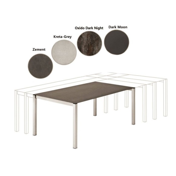Keramik-Gartentisch Oxido Dark Night, 170x95x73 cm
