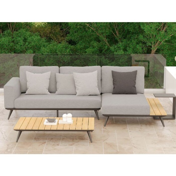 Gartenlounge Jason, mit Teakholz, Armteil rechts