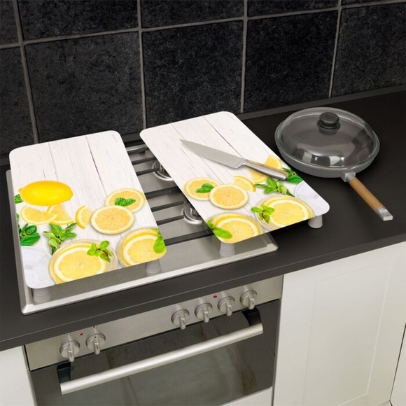 2er-Set Herdabdeckplatten ´Zitronen´ Wenko Zitronen