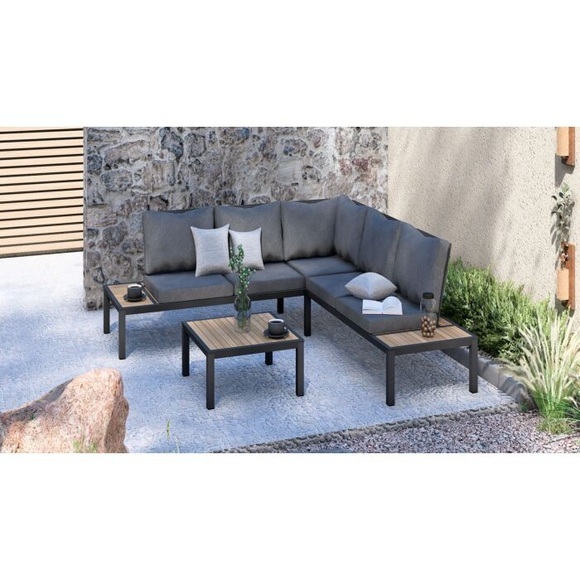 Eck-Lounge Plattform 4-teilig, anthrazit