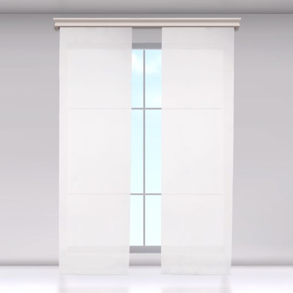 Schiebevorhang aus transparentem Voile weiss