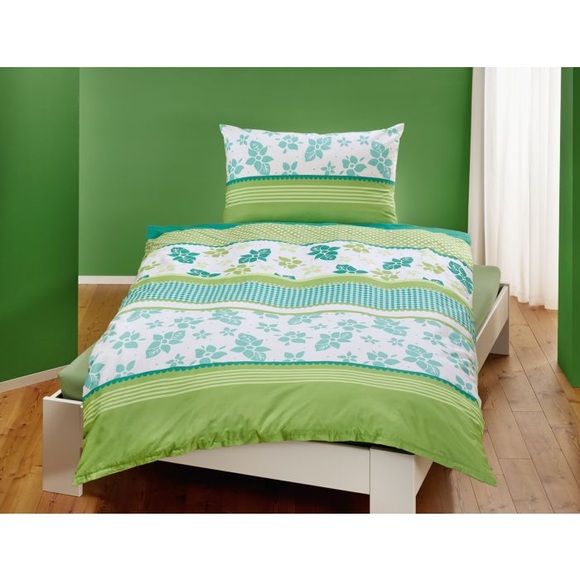 Bettwäsche gestreift mit Blumenprint