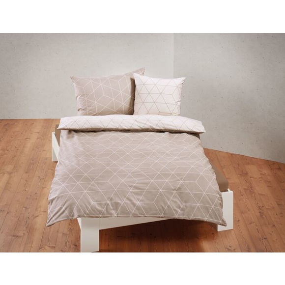 Bettwäsche mit modernem Wabenmuster, beige, 160x240 cm