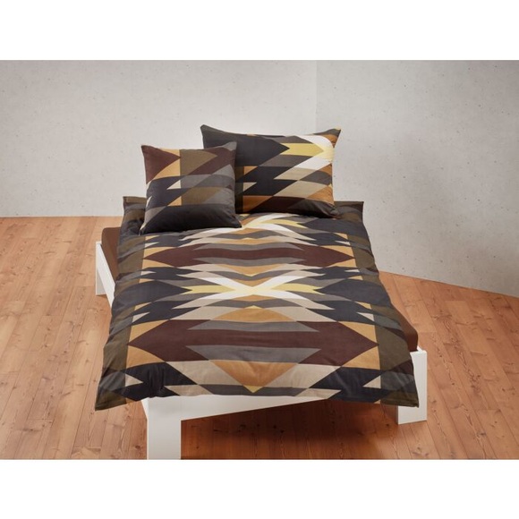 Bettwäsche mit modernem Rautenmuster, braun, 200x210 cm