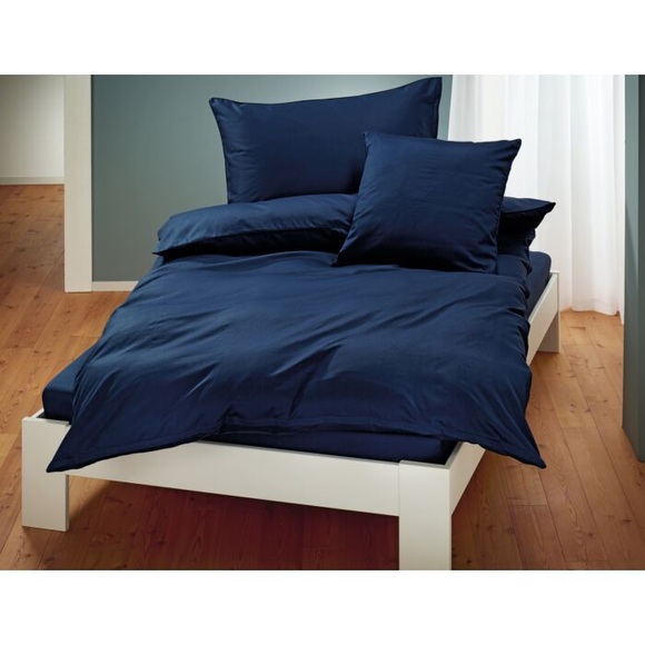 Uni Satin Bettwäsche mit Biese