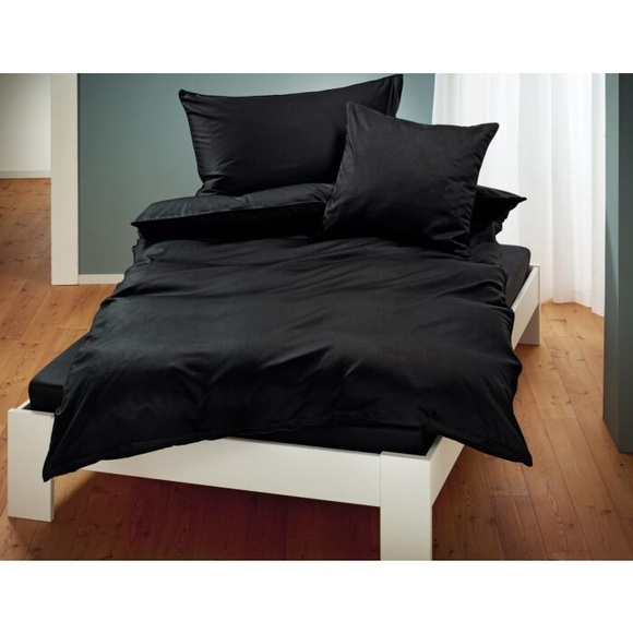 Uni Satin Bettwäsche mit Biese