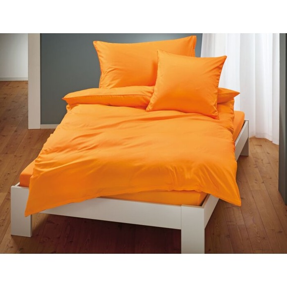 Uni Satin Bettwäsche mit Biese