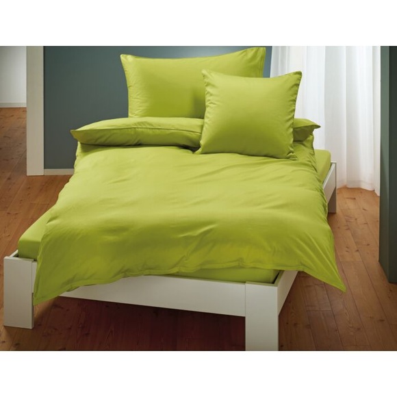 Uni Satin Bettwäsche mit Biese