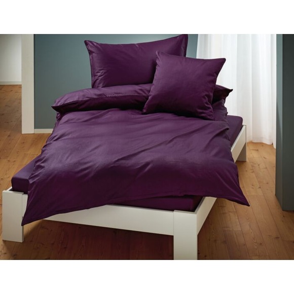 Uni Satin Bettwäsche mit Biese