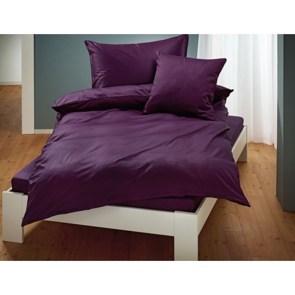 Uni Satin Bettwäsche mit Biese