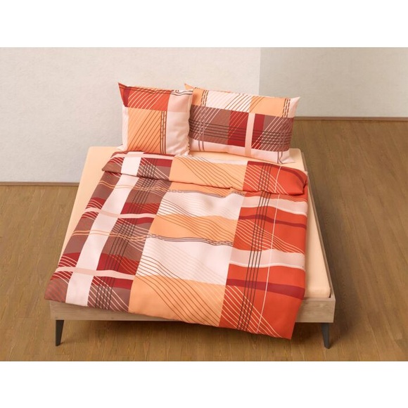 Bettwäsche mit modernem Streifenmuster, orange, 240x240 cm