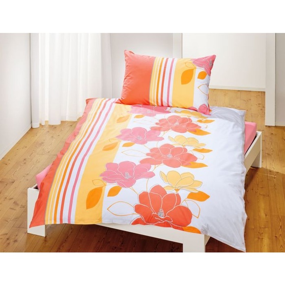 Bettwäsche mit Streifen und Blumenprint