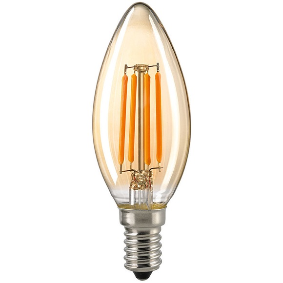 LED-Kerzenlampe E14 4,5W Filament gold dimmbar