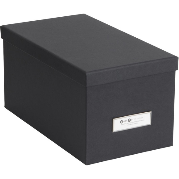 BIGSO - Aufbewahrungsbox SILVIA - Paper Laminate - dunkelgrau - 16.5/29.5/15 cm