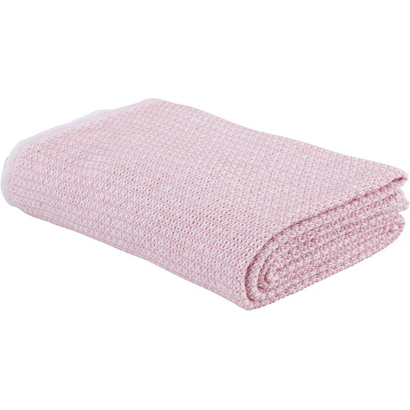 ESKIMO - Decke ASCONA - Baumwolle - weiss/rosa - 150/210 cm