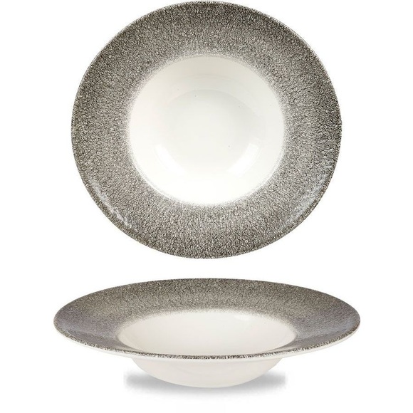 Churchill - Suppenteller Raku - Weiss und Grau