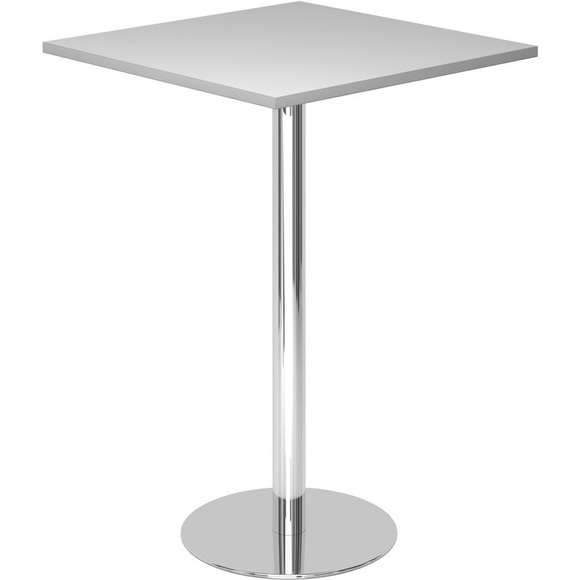 Stehtisch, LxB 800 x 800 mm 1116 mm hoch, Gestell verchromt Platte lichtgrau