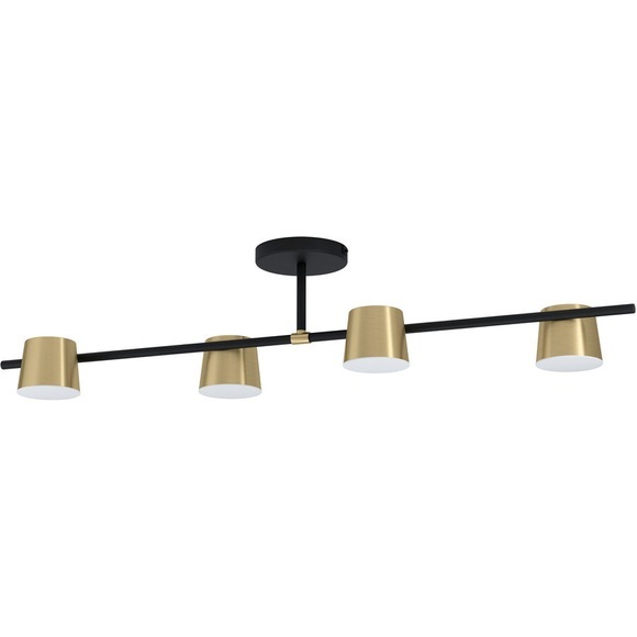 XXXLutz Led-strahler , 39984* Altamira , Schwarz, weiss, Messingfarben , Metall, Kunststoff , 21x23.5 cm , matt,matt , 003348219502