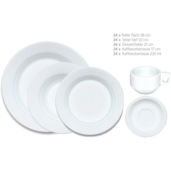 Marina Geschirr-Set weiss 120tlg.