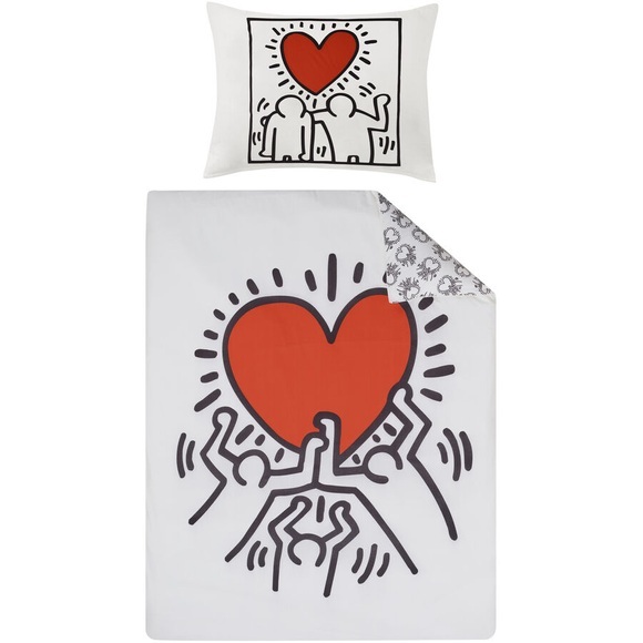 Keith Haring Bettwäsche Love, weiss