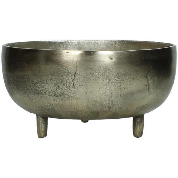 Schale Aluminium Auf Füsschen Gold H: 15 cm