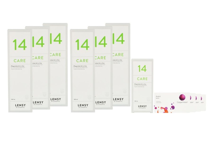 Avaira toric Vitality & Lensy Care 14, Jahrespaket
