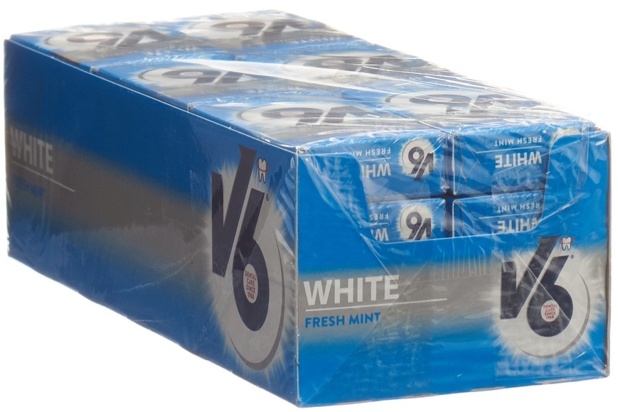 V6 White Kaugummi Freshmint (24 Stück)