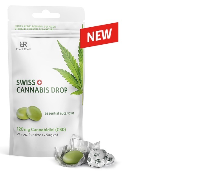 SWISS CANNABIS Drop 120 mg CBD Pastillen Eukalyptus sugarfree (12x24 Stück)