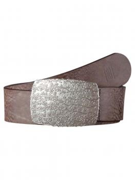 Claudette Silver darkbrown 45mm by BASIC BELTS