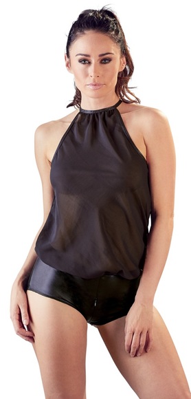 Body aus weit geschnittenem Chiffon mit Neckholder zum Binden