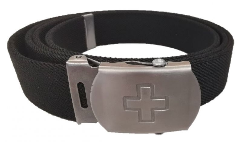 Koppelgürtel 3cm mit Schweizerkreuz - schwarz