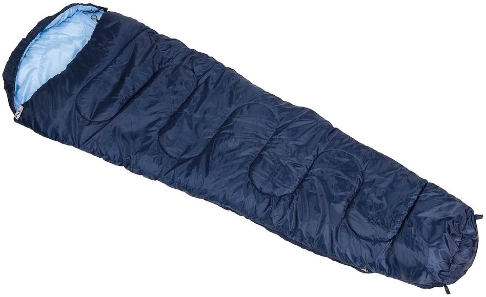 Mumienschlafsack, blau, Füllung 450g/qm Polyester,2-lg