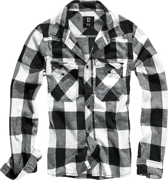 Brandit - Check Shirt Long Sleeve white/black