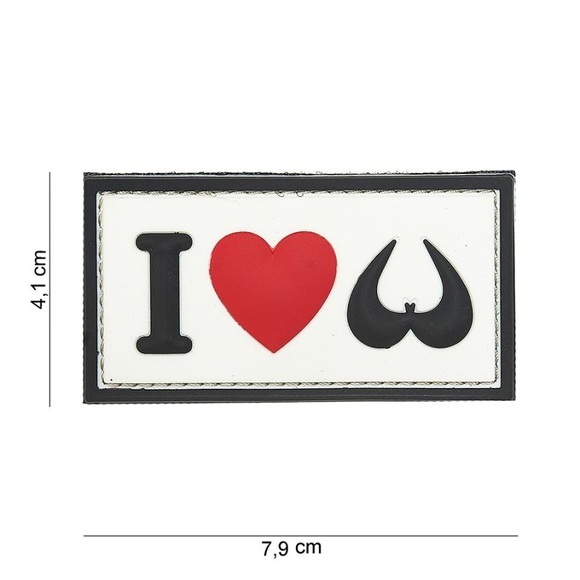 Klettabzeichen I Love Tits - weiss