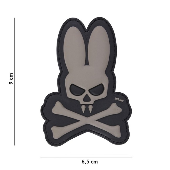 Klettabzeichen Skull Bunny - grau