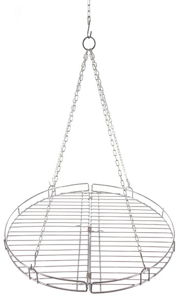 Grillrost, rund, mit Kette, klappbar, Stahl, ca. 46,8 cm