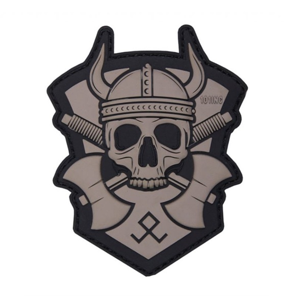 Klettabzeichen Viking mit Axt - grau