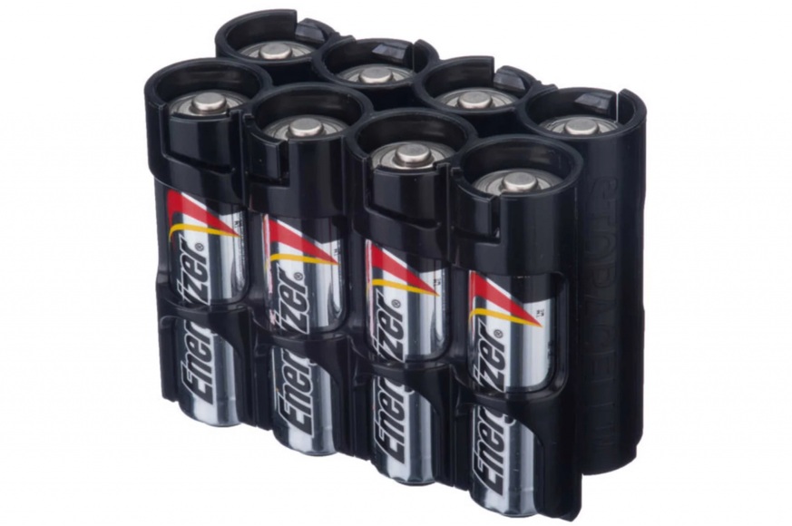 Storacell - Aufbewahrungsbox für 8 x AA Batterien (schwarz)