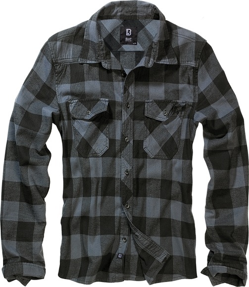 Brandit - Check Shirt Long Sleeve black/grey